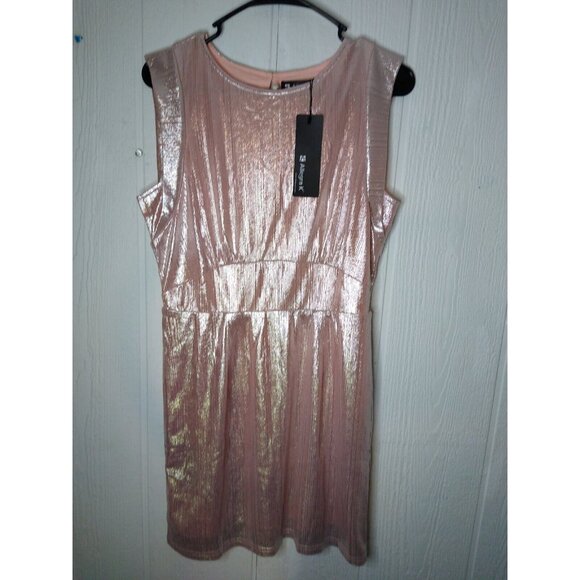Allegra K Dresses & Skirts - Allegra K Women's Sz S Pink Metallic Sleeveless Mini Sheath Dress Party  NWT